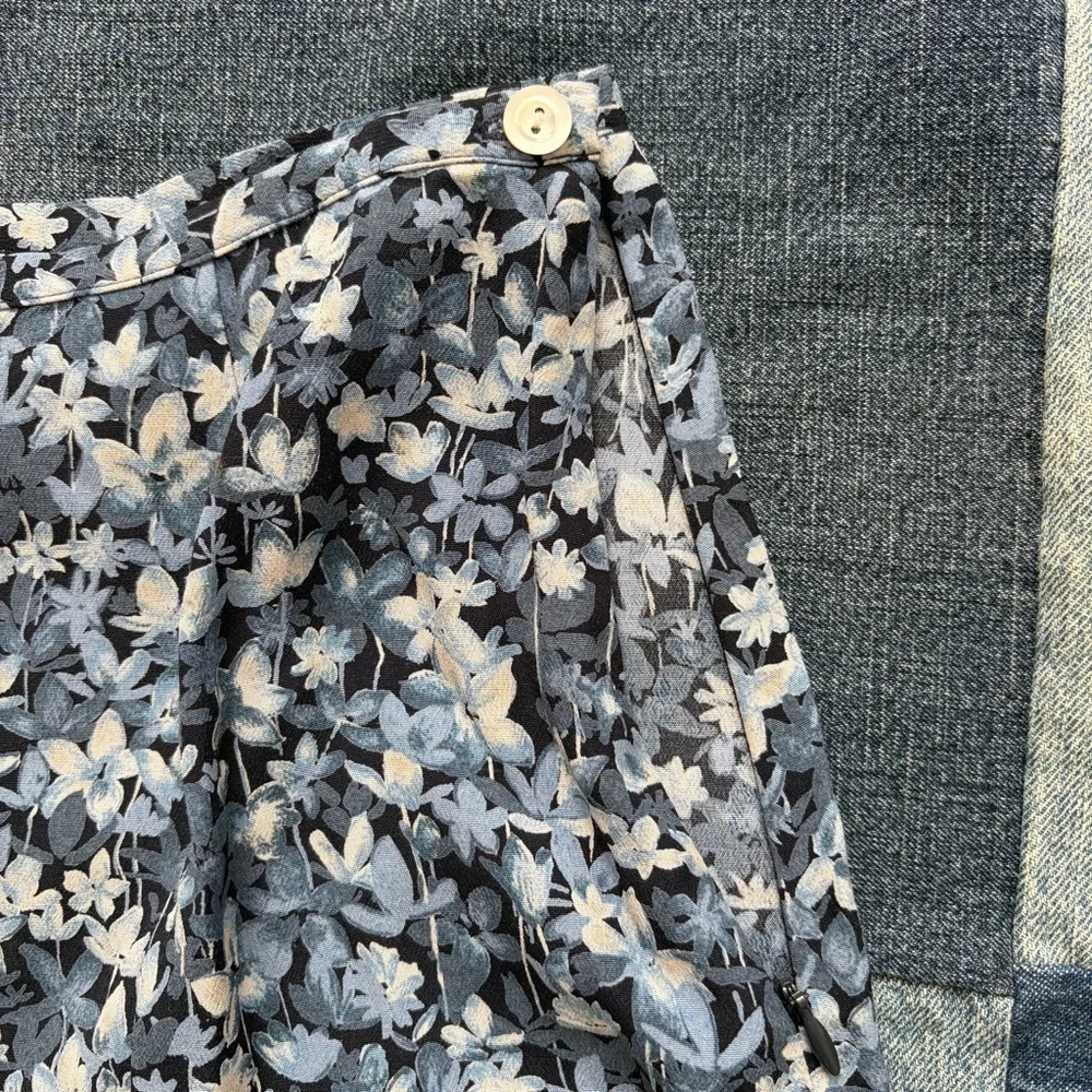 j. crew ditsy floral mini skirt blue size 6